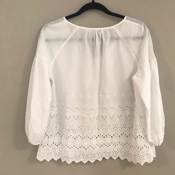 🌸Buy 1 get 1 FREE Madewell white eyelet tassel top - Picture 5 of 5